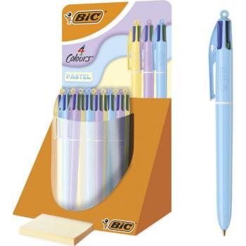 Bolígrafo Bic Cuatro Colores Pastel Punta de 1 mm Expositor de 30 Unidades Colores Surtidos