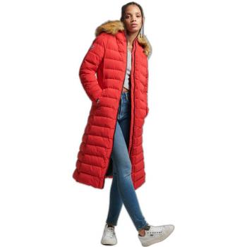 Superdry Women's Long Arctic Puffer Coat - Red