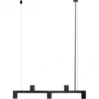 Lámpara colgante moderna Arcchio Brinja negra de aluminio para salón y comedor, 5 luces GU10, diseño alargado