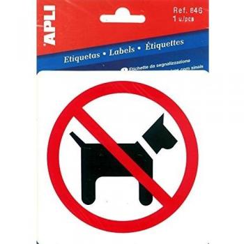 APLI 846-Etiqueta señalización prohibido perros 1 u.