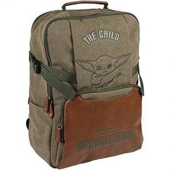 CERDÁ LIFE'S LITTLE MOMENTS, Mochila Casual Baby Yoda The Mandalorian-Licencia Oficial Star Wars para Hombre, Gris, Verde