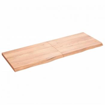 vidaXL Wall Shelf - Light Brown - 140x50x(2-4) cm - Treated Solid Wood Oak