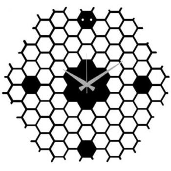 Reloj de Pared Geométrico 32 - Metal Negro - 50x0,15x46 cm