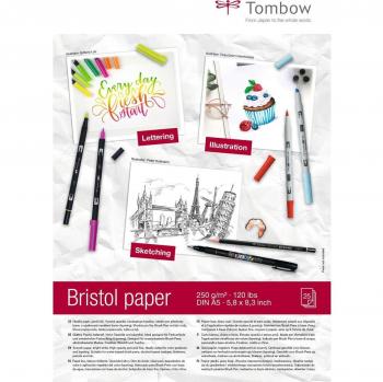 Pack 25 Hojas Papel Bristol para Lettering A5, 250g - Tombow