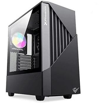 Phoenix - Caja Gaming Torre, Cristal Templado, USB 3.0, Filtros Antipolvo, Incluye Ventilador ARGB 14cm + 12cm, Controladora RGB preinstalada, Sistema Ventilación Placa Base
