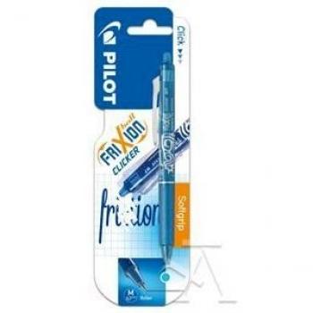 Bolígrafo Pilot Frixion Clicker Retráctil Borrable, Punta de Bola 0.7mm, Trazo 0.4mm, Color Azul Claro - Pack de 12 Unidades