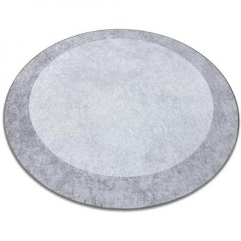 Alfombra Lavable Antideslizante Miro 51648 - Círculo Mármol Gris Claro 200 cm