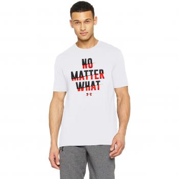 Under Armour No Matter What SS Camiseta de Manga Corta, Hombre, Blanco