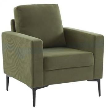Sillón de Pana Bjorn con Patas de Metal, Kaki, 78x77x70 cm