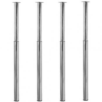 vidaXL 4X Patas de Mesa Telescópicas Caballete Accesorios de Muebles de Repuesto Duradera Buena Estabilidad de Escritorio Barras Cocina Cromado