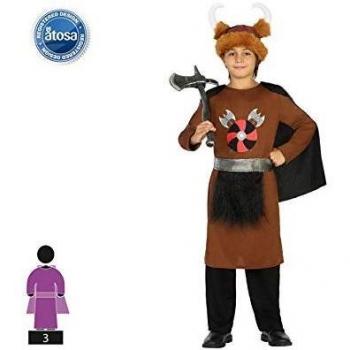 Disfraz de Vikingo de Terciopelo para Niños de 7 a 9 Años - Marrón