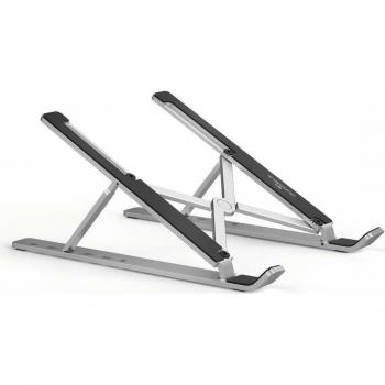 Soporte Pasivo Durable 505123 para Ordenador Portátil, Plegable, Color Plata