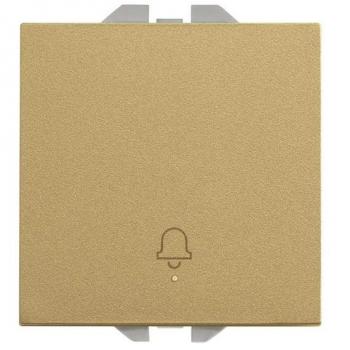Pulsador Simon 270 con grabado Campana 10A Oro
