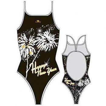Turbo Traje De Baño Feliz Año Nuevo Negro 2XL Mujer