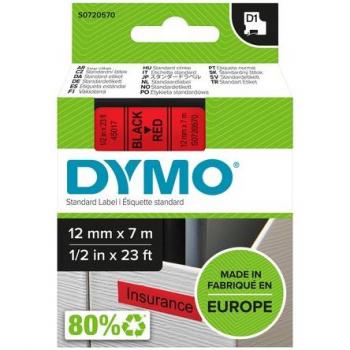 Cinta Laminada para Rotuladoras Dymo D1 45017 12 mm LabelManager™ Rojo Negro