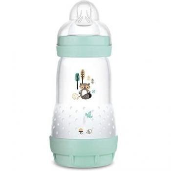 MAM Biberón Anti-Colic A149 - Colección Colours of Nature, Superficie Mate, Biberón Anticólicos Patentado, Tetina 2 de Silicona SkinsoftTM Ultrasuave, para Bebés a Partir de 2 Meses, 260 Ml, Azul