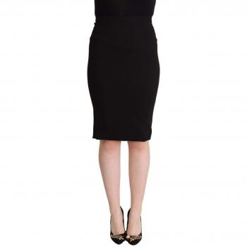 Dolce & Gabbana Black High Waist Knee Length Pencil Cut Skirt - IT38|XS