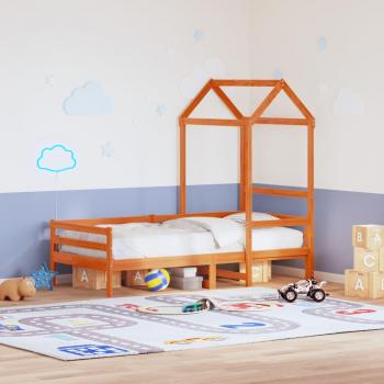 Techo de cama infantil madera maciza marrón 118x70x176,5 cm Vidaxl Marrón