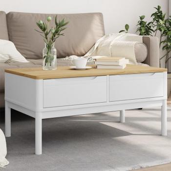 vidaXL Coffee Table FLORO White 99x55.5x45 cm Solid Pine Wood