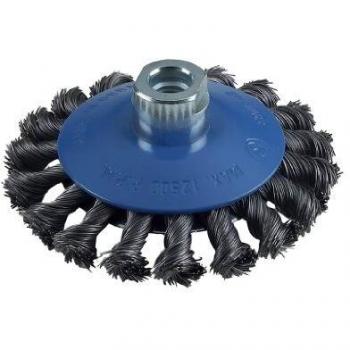 Bosch Cepillo Cónico Anudado de Acero, 100mm, 0.5mm, 12mm, M14 - Paquete Individual