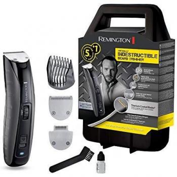 Remington Recortadora de Barba Prácticamente Indestructible, Barbero, Cuchillas de Titanio, Cuerpo de Policarbonato, Gran Resistencia al Impacto, Uso con/sin Cable, Autonomía de 120 min, Negro, MB4850