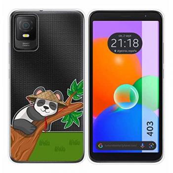 Funda de Silicona Transparente para TCL 403 con Diseño de Panda