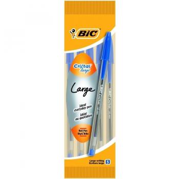 BIC Cristal - Blíster de 5 unidades, large bolígrafos punta ancha
