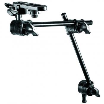 Manfrotto 196B-2 - Brazo para cámaras digitales con espigote y conector de cámara, 2 secciones, negro