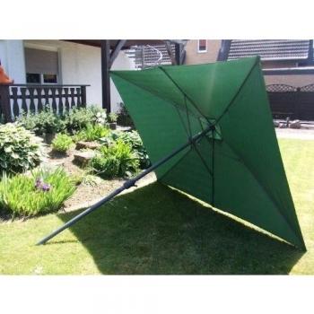 Aluminio sombrilla 2 x 3 m con manivela - Varios colores - Manivela pantalla, verde