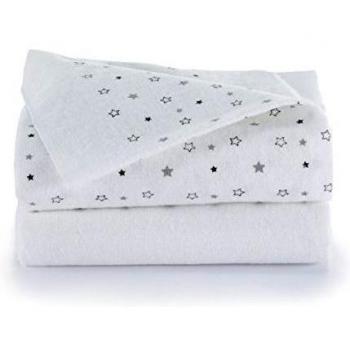 2 pieza - Pañuelos/schmuse paños/wickel paños, 80 x 80 cm - Estampado - Estrellas Gris, muy suave y absorbente, lavable hasta 60 °C, Öko-Tex Standard 100