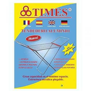 Tendedero de Aluminio Plegable con alas, 16 Metros útiles, Medidas Plegado: 54x130x3 cms