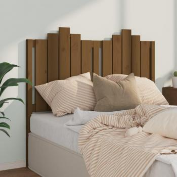 Cabecero para cama madera maciza de pino 126x4x110 cm color ámbar marrón miel