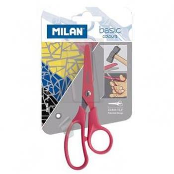 Tijera Escolar Básica Colores 13.4cm Roja Blíster Milan BWM10341