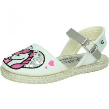 Sandalias CONGUITOS para niña en color blanco modelo LV1 21572 con diseño de unicornio