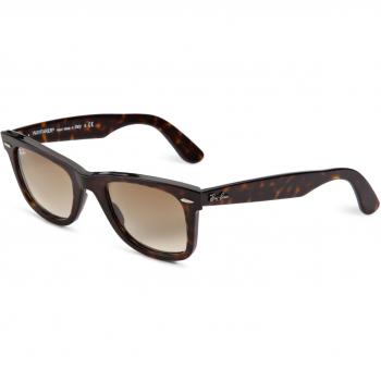 Ray-Ban Unisex RB2140 Wayfarer Sunglasses, Havana Brown Gradient Medium 50mm with Designer Case