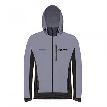 Proviz Reflective Fleece Lined Hooded Jacket - Hi Vis, Waterproof, Lightweight