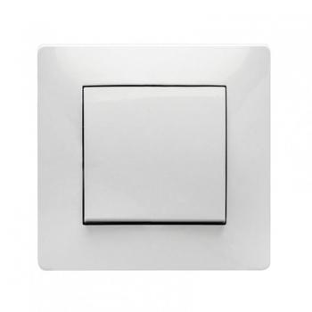 Famatel Cruzamiento | Interruptor de empotrar | Serie Habitat 15 Encaja a la perfección | Completamente Producto Libre de halógenos | 10A | 250V | Blanco, 8,5x8,5x5cm