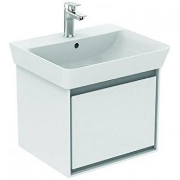 Mueble de baño Ideal Standard Air 485mm, gris claro brillante / blanco mate, 1 cajón