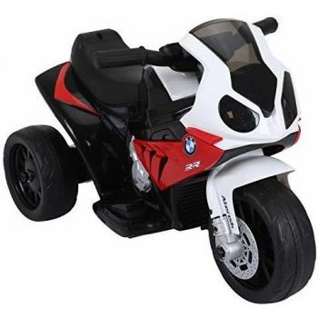HOMCOM Moto Eléctrica Infantil con Licencia BMW S1000RR Triciclo Trimoto para Niños +2 Años con Luces y Música 66x37x44 cm Rojo