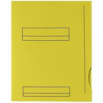 Paquete de 50 subcarpetas impresas en kraft 160g con 2 solapas, formato 24x32cm, color amarillo vivo