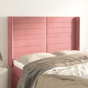Cabecero con orejas de terciopelo rosa 147x16x118/128 cm vidaXL