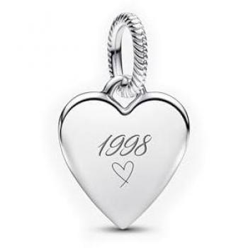 Colgante Pandora Corazón Grabable en Plata de Ley