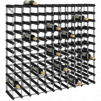 vidaXL Wine Rack for 120 Bottles Black Solid Pine Wood