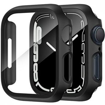 CAVN 2-Piezas PC Protector de Pantalla Compatible con Apple Watch Series 7 41MM, Cascarón Vidrio Templado Protector de Pantalla Funda Protectora Resistente a Rayones Compatible con Apple Watch 7