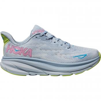 HOKA Women's Clifton 9 Road Running Shoes, Color: Gull/Sea Ice, Size: 8.5