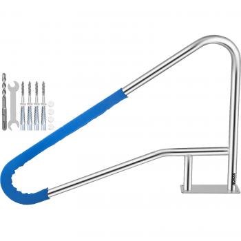 Vevor 54x36 Inch Stainless Steel Pool Handrail with Handle Cover, 250LBS Load Capacity, Rustproof Design