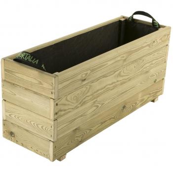 Jardinera de Madera de Roble 90x30cm con Capacidad de 80 Litros