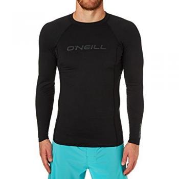 Camiseta O'Neill Thermo X Crew de Manga Larga - Color Negro Intenso, Talla L, Fácil Estiramiento Rápido Dry, Repelencia al Agua, Resistencia al Olor