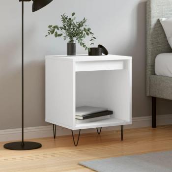 Mesita de noche blanca 40x35x50 cm madera multicapa