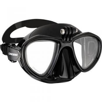 Cressi Máscara de Buceo Metis Action Unisex Dark-Negro, Volumen Reducido para Action CAM, Talla Única